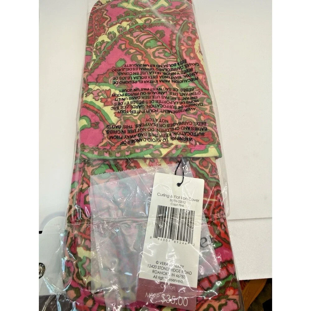 Bliss Mini Travel Curler W/Ceramic Body Small & Vera Bradley Iron Cover Set New - Picture 3 of 13